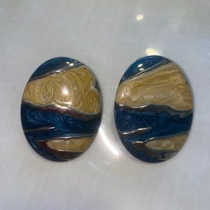Abstract modernist cloisonné style earrings